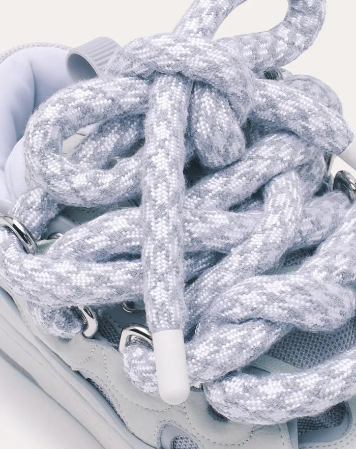 Women Lanvin Sneakers Curb Sneakers In Leather With Snake Laces White Women Lanvin Sneakers Curb Sneakers In Leather With Snake Laces White