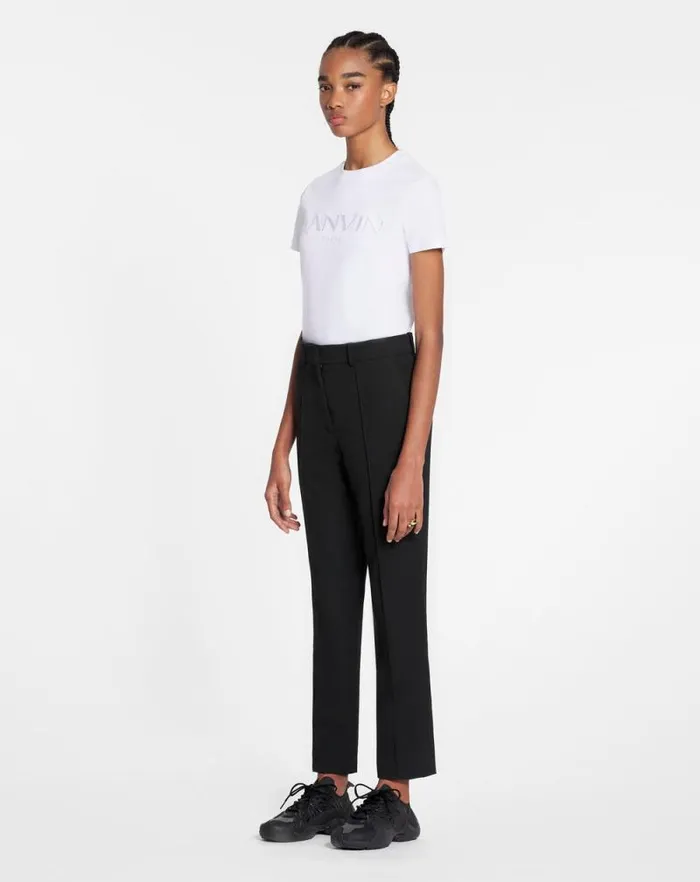 Women Lanvin TShirts and Sweatshirts Classic Fit Lanvin Embroidered Tshirt Optic White Women Lanvin TShirts and Sweatshirts Classic Fit Lanvin Embroidered Tshirt Optic White