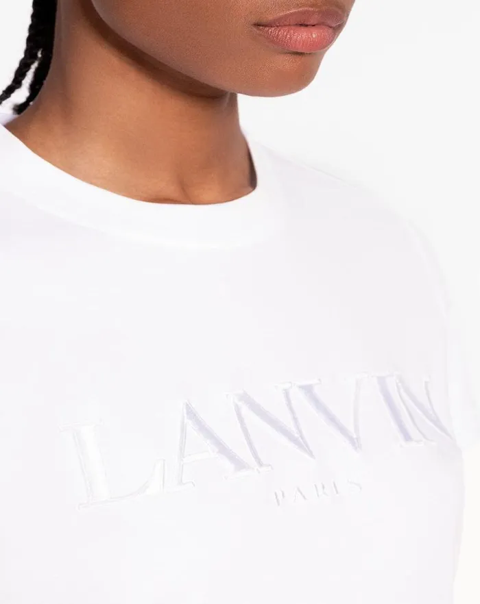 Women Lanvin TShirts and Sweatshirts Classic Fit Lanvin Embroidered Tshirt Optic White Women Lanvin TShirts and Sweatshirts Classic Fit Lanvin Embroidered Tshirt Optic White