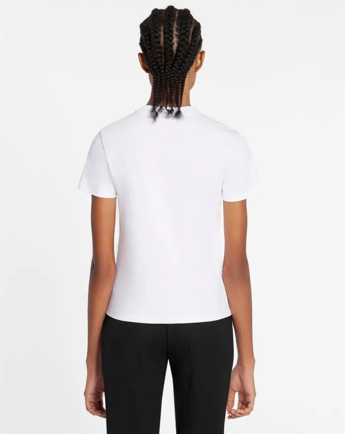 Women Lanvin TShirts and Sweatshirts Classic Fit Lanvin Embroidered Tshirt Optic White Women Lanvin TShirts and Sweatshirts Classic Fit Lanvin Embroidered Tshirt Optic White