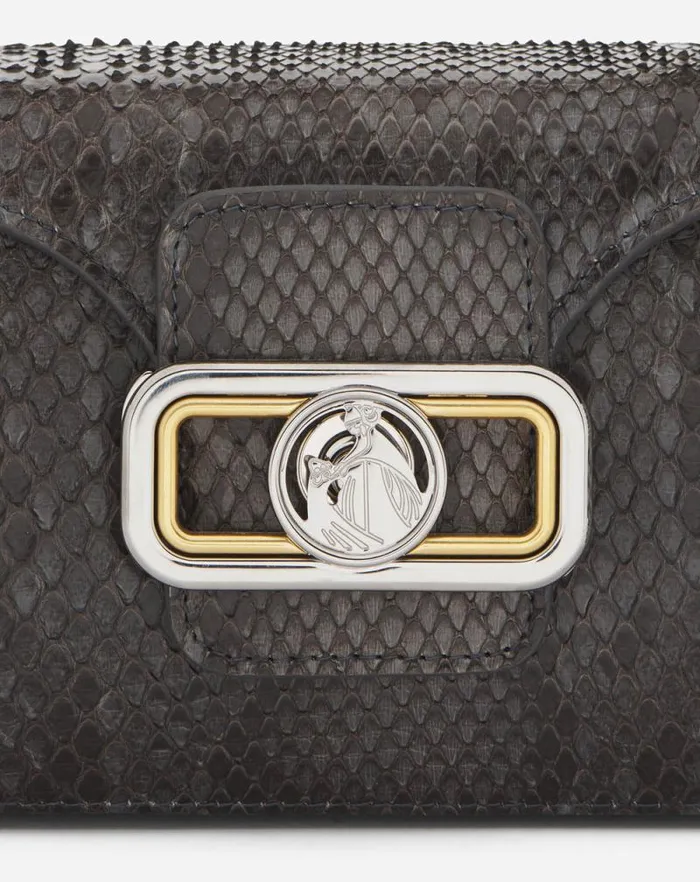 Women Lanvin Tote Bags and Top Handle Bags Medium Pencil Cat Bag In Python Anthracite Women Lanvin Tote Bags and Top Handle Bags Medium Pencil Cat Bag In Python Anthracite