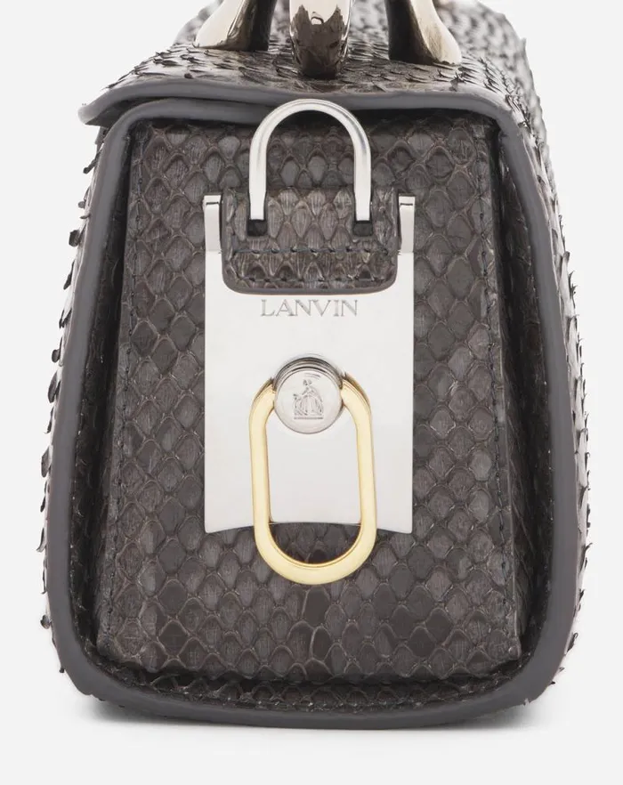 Women Lanvin Tote Bags and Top Handle Bags Medium Pencil Cat Bag In Python Anthracite Women Lanvin Tote Bags and Top Handle Bags Medium Pencil Cat Bag In Python Anthracite