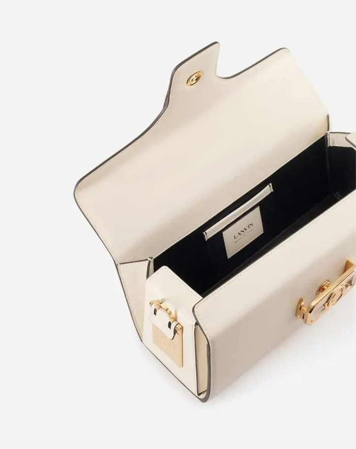 Women Lanvin Tote Bags and Top Handle Bags Pencil Cat Bag In Shiny Calfskin Leather And Rhinestones Ivory Women Lanvin Tote Bags and Top Handle Bags Pencil Cat Bag In Shiny Calfskin Leather And Rhinestones Ivory