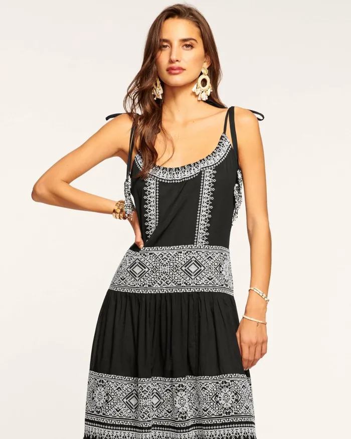 Women Lexie Coverup Maxi Dress Black Embroidered Ramy Brook Swimwear