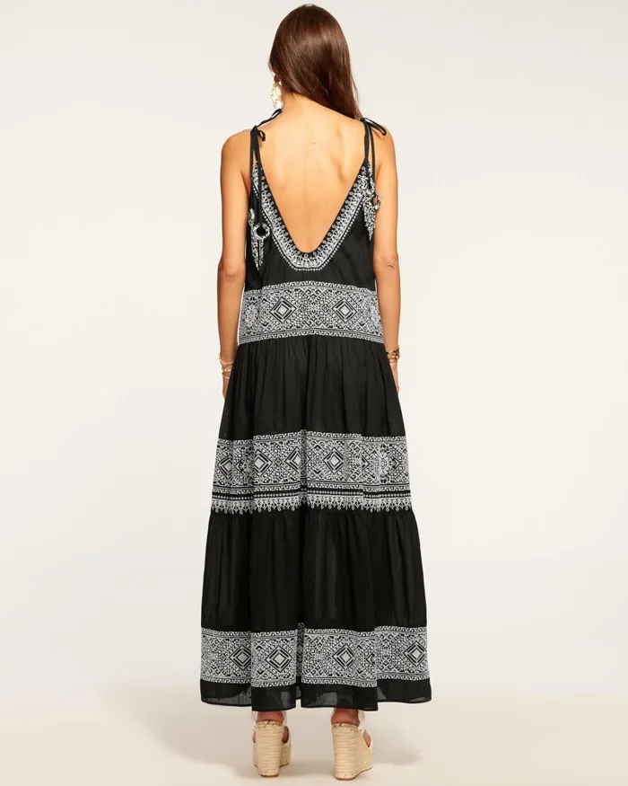 Women Lexie Coverup Maxi Dress Black Embroidered Ramy Brook Swimwear Women Lexie Coverup Maxi Dress Black Embroidered Ramy Brook Swimwear