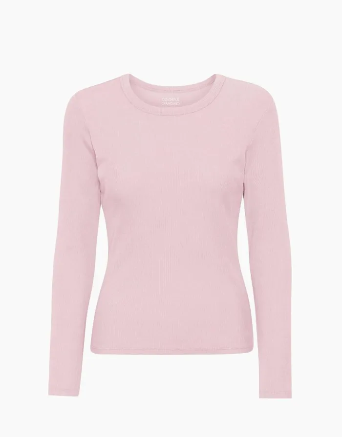 Women Long Sleeve Tops Colorful Standard Women Organic Rib LS TShirt Faded Pink Women Long Sleeve Tops Colorful Standard Women Organic Rib LS TShirt Faded Pink