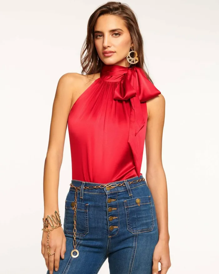 Women Lori High Neck Tank Top Black Ramy Brook Tops