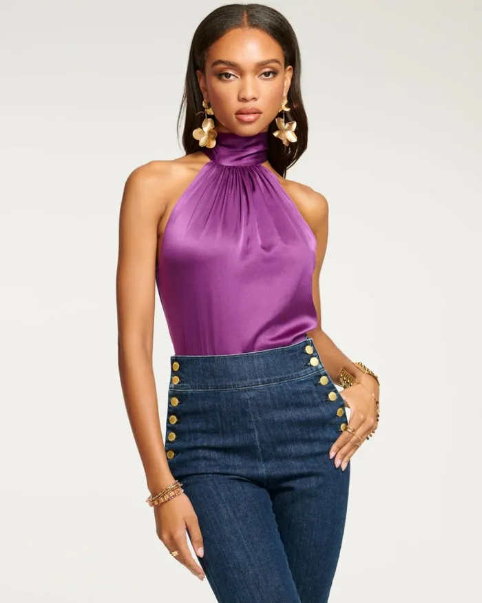Women Lori High Neck Tank Top Black Ramy Brook Tops Women Lori High Neck Tank Top Black Ramy Brook Tops