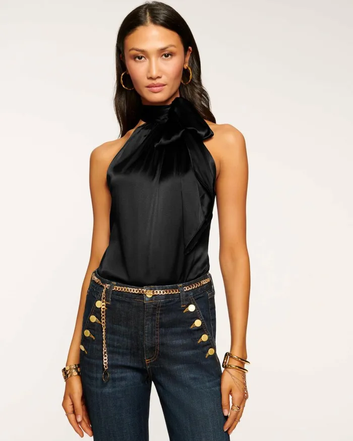 Women Lori High Neck Tank Top Black Ramy Brook Tops Women Lori High Neck Tank Top Black Ramy Brook Tops