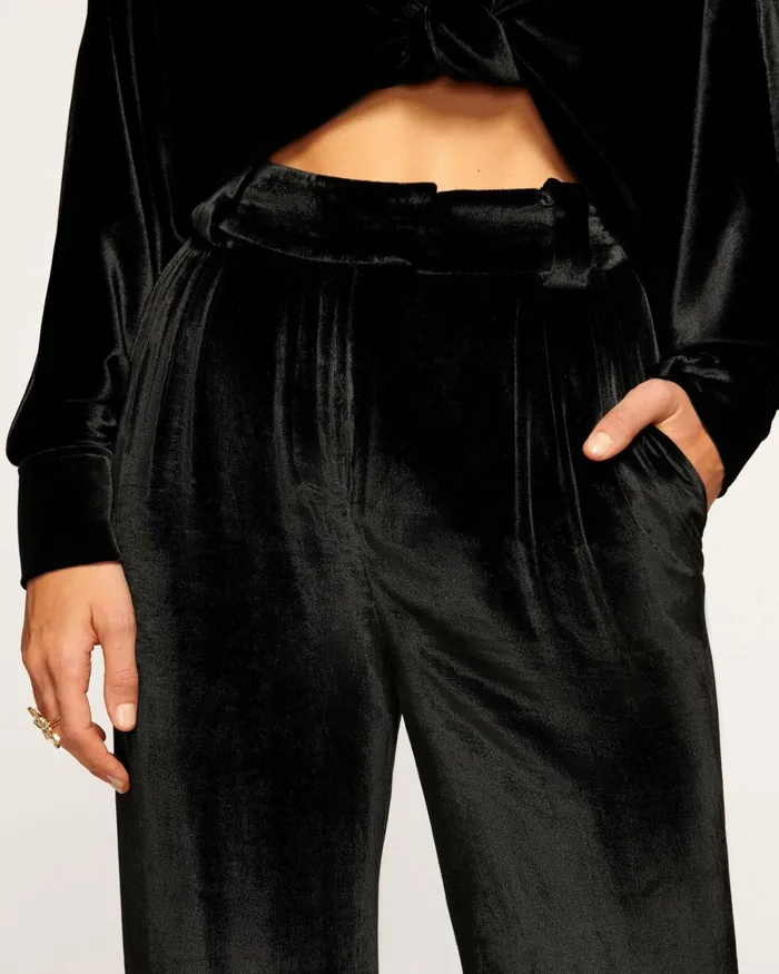 Women Marceline Velvet Pant Black Ramy Brook Pants Women Marceline Velvet Pant Black Ramy Brook Pants