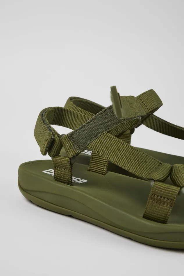 Women Match Green Textile Sandal Camper Non Leather Shoes