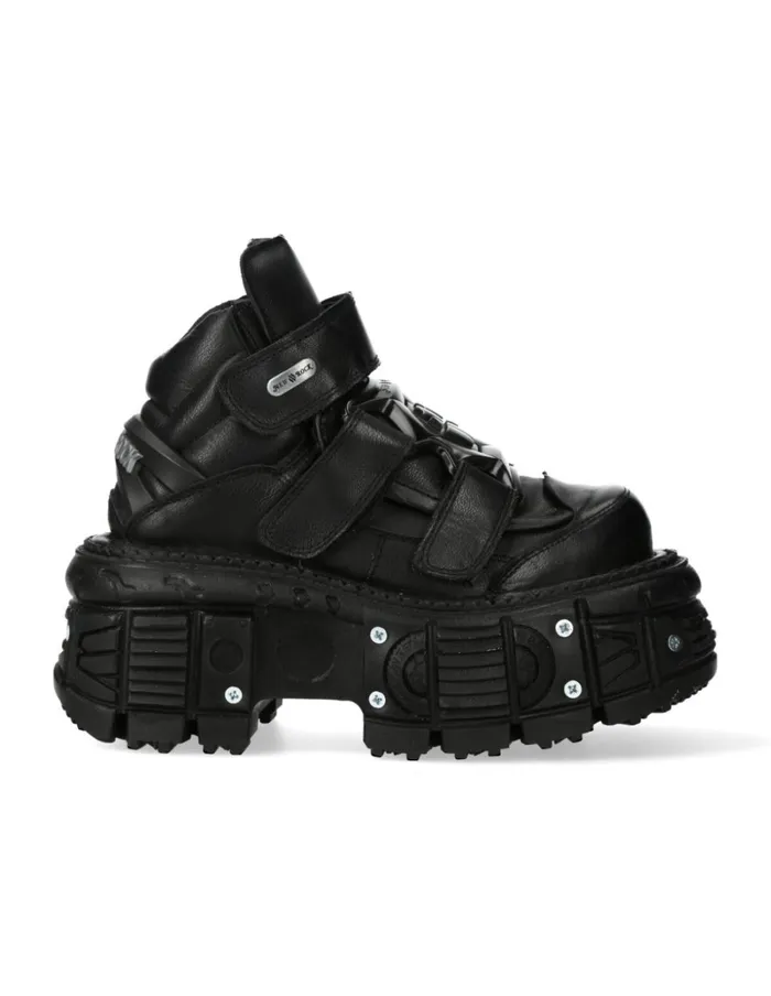 WomenMen Ankle Boot Black Imperfect M285C52 New Rock Booties WomenMen Ankle Boot Black Imperfect M285C52 New Rock Booties