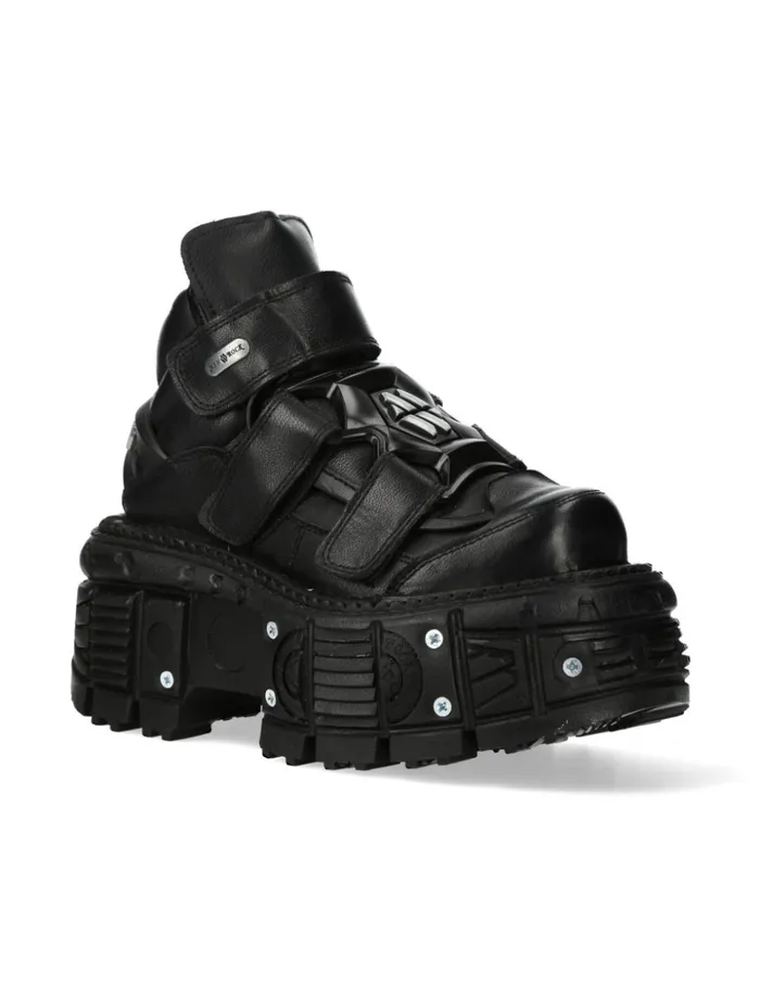 WomenMen Ankle Boot Black Imperfect M285C52 New Rock Booties WomenMen Ankle Boot Black Imperfect M285C52 New Rock Booties