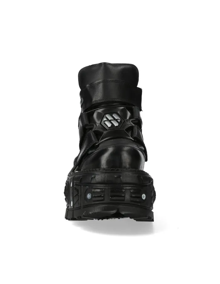 WomenMen Ankle Boot Black Imperfect M285C52 New Rock Booties WomenMen Ankle Boot Black Imperfect M285C52 New Rock Booties