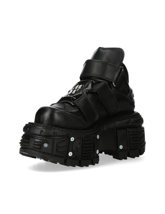 WomenMen Ankle Boot Black Imperfect M285C52 New Rock Booties WomenMen Ankle Boot Black Imperfect M285C52 New Rock Booties
