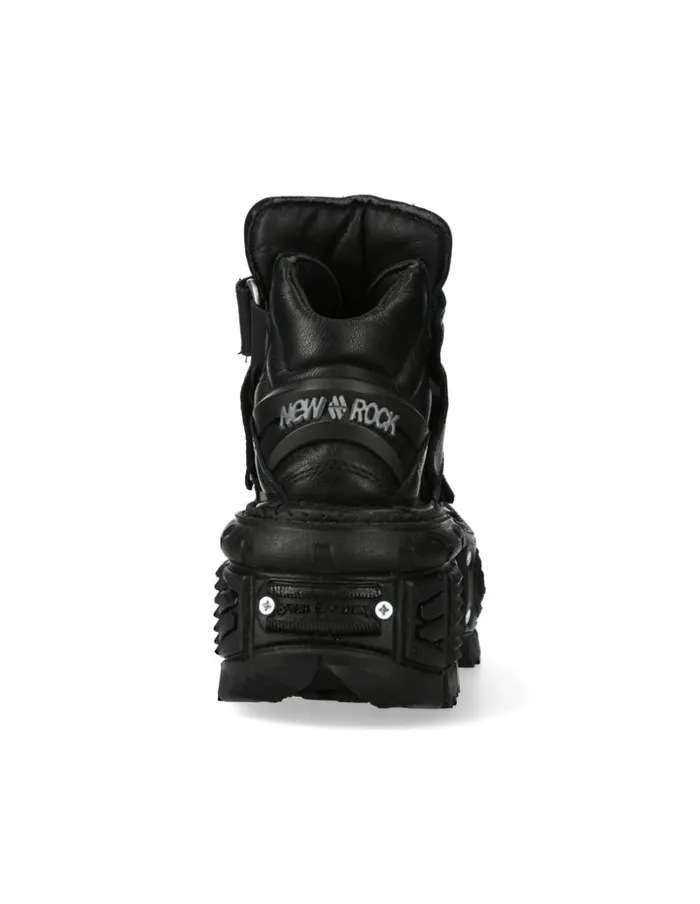 WomenMen Ankle Boot Black Imperfect M285C52 New Rock Booties WomenMen Ankle Boot Black Imperfect M285C52 New Rock Booties