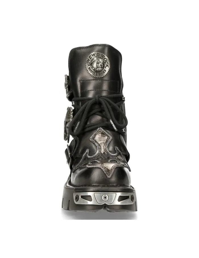 WomenMen Ankle Boot Black Reactor M407S1 New Rock Boots WomenMen Ankle Boot Black Reactor M407S1 New Rock Boots