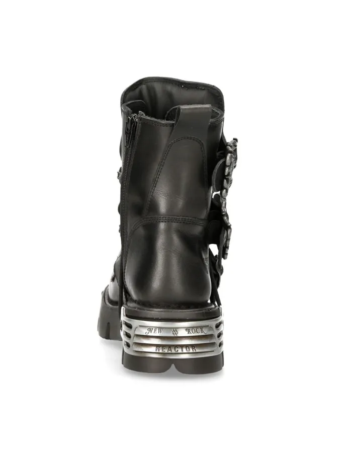 WomenMen Ankle Boot Black Reactor M407S1 New Rock Boots WomenMen Ankle Boot Black Reactor M407S1 New Rock Boots