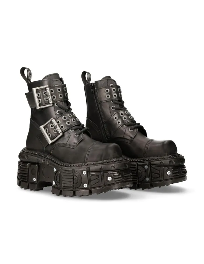 WomenMen Boot Black Imperfect MMili246C1 New Rock Boots
