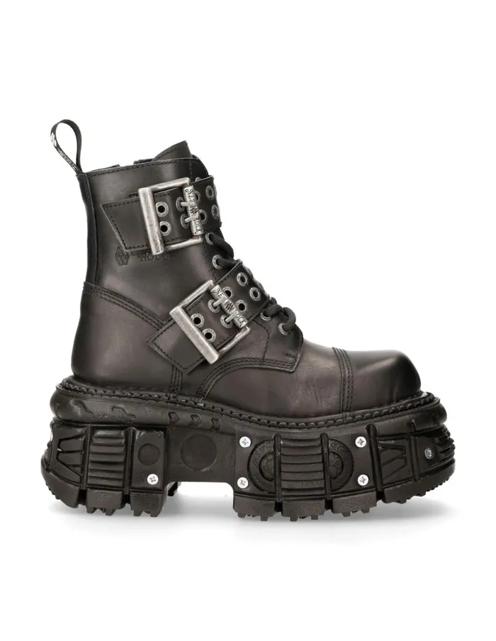 WomenMen Boot Black Imperfect MMili246C1 New Rock Boots WomenMen Boot Black Imperfect MMili246C1 New Rock Boots