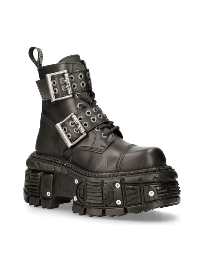WomenMen Boot Black Imperfect MMili246C1 New Rock Boots WomenMen Boot Black Imperfect MMili246C1 New Rock Boots