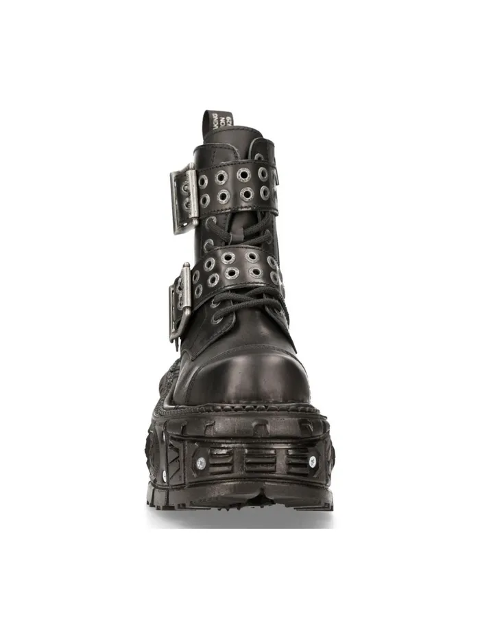 WomenMen Boot Black Imperfect MMili246C1 New Rock Boots WomenMen Boot Black Imperfect MMili246C1 New Rock Boots