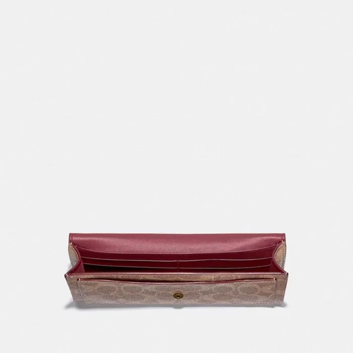 WomenMen Clutches Coach Wyn Soft Wallet In Colorblock Signature Canvas Brasstanrust WomenMen Clutches Coach Wyn Soft Wallet In Colorblock Signature Canvas Brasstanrust