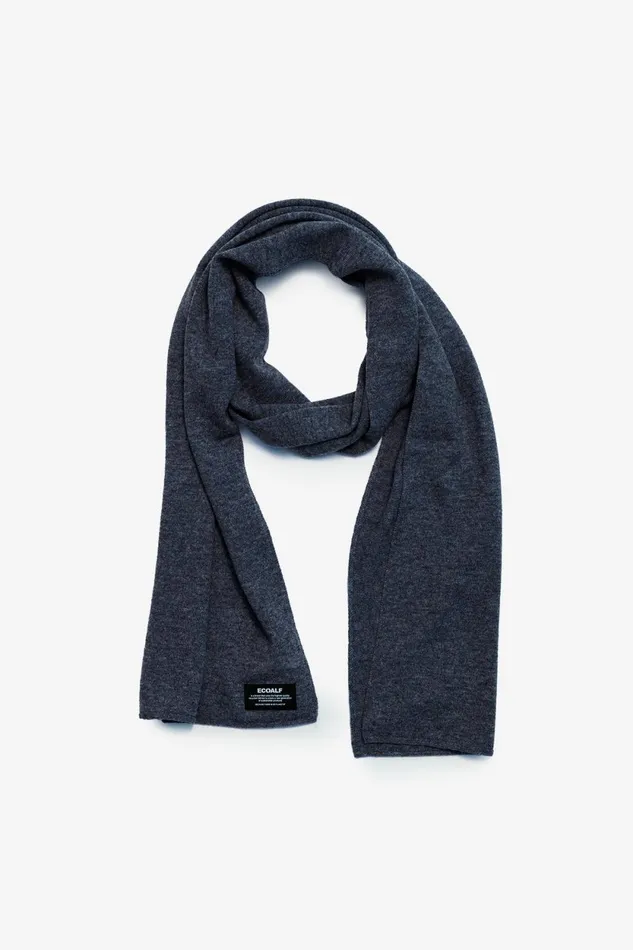 WomenMen Navy Blue Thick Scarf Ecoalf Hats And Scarves