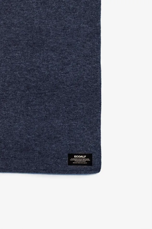 WomenMen Navy Blue Thick Scarf Ecoalf Hats And Scarves