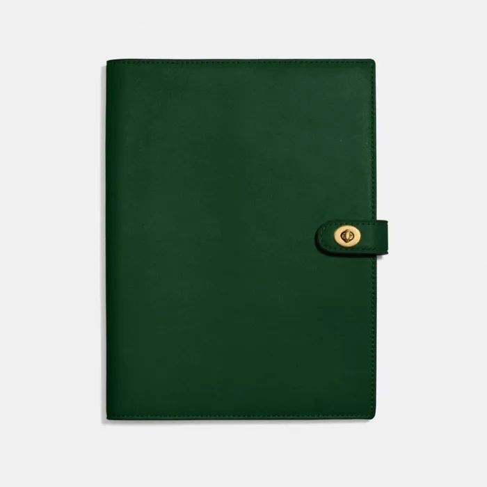 WomenMen Tech and Travel Coach Notebook Brassdark Pine