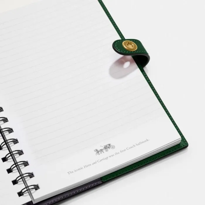 WomenMen Tech and Travel Coach Notebook Brassdark Pine