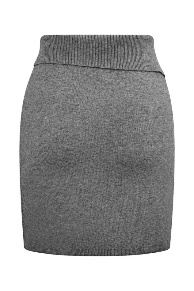 Women Meshki Bottoms Annabelle Knit Mini Skirt 8211 Charcoal