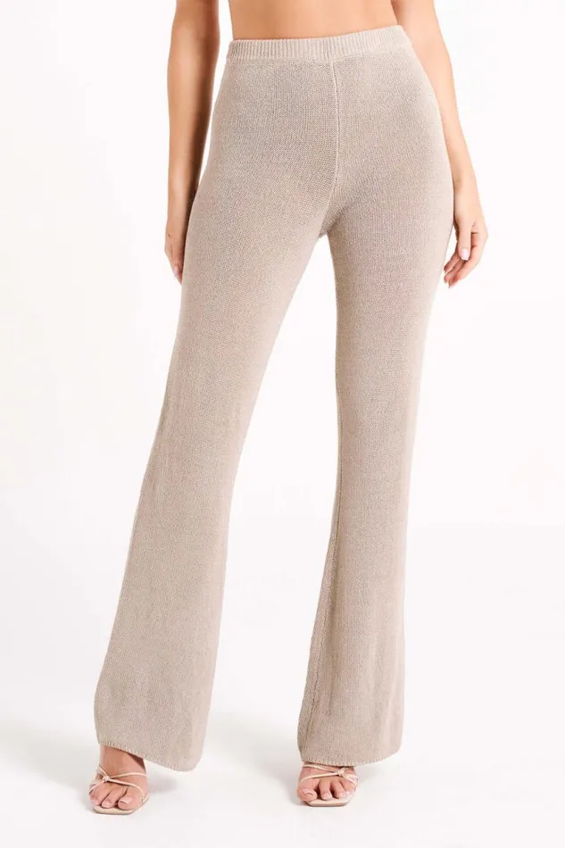 Women Meshki Bottoms Carlota Knit Pants 8211 Taupe