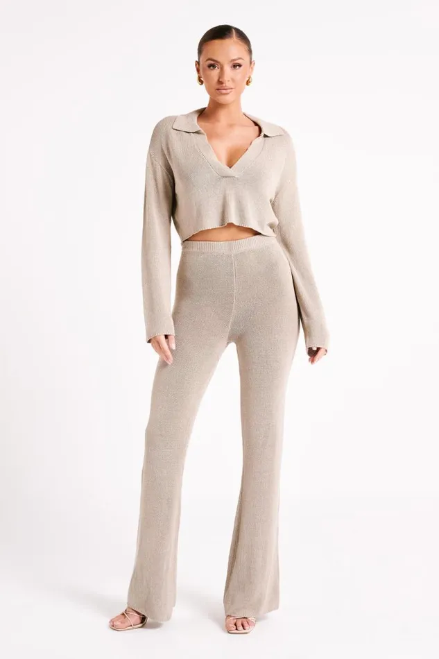 Women Meshki Bottoms Carlota Knit Pants 8211 Taupe