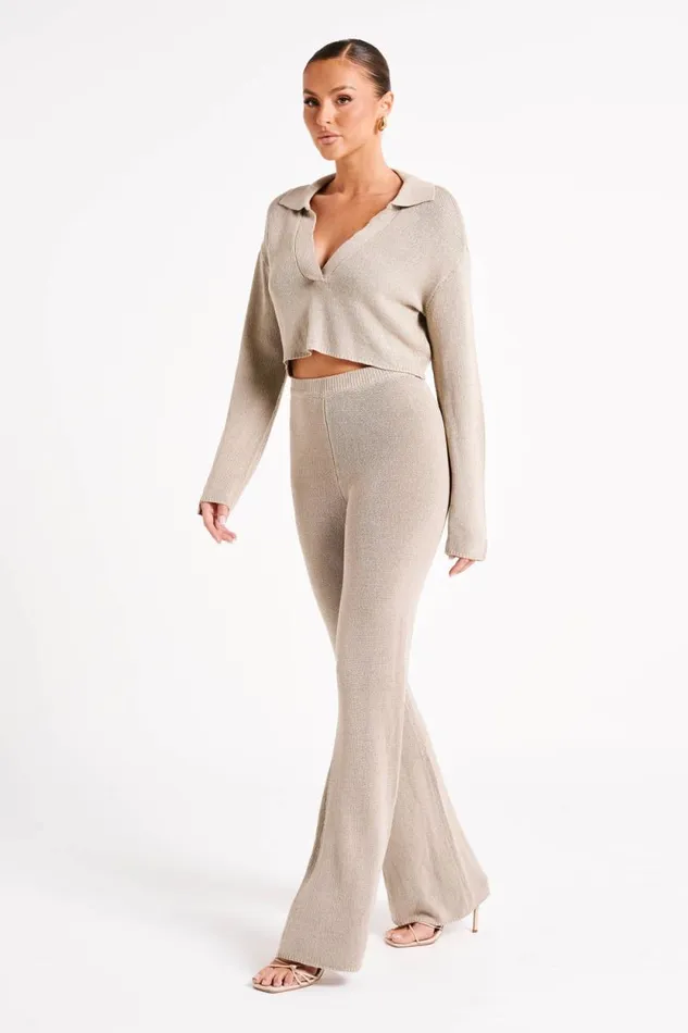 Women Meshki Bottoms Carlota Knit Pants 8211 Taupe