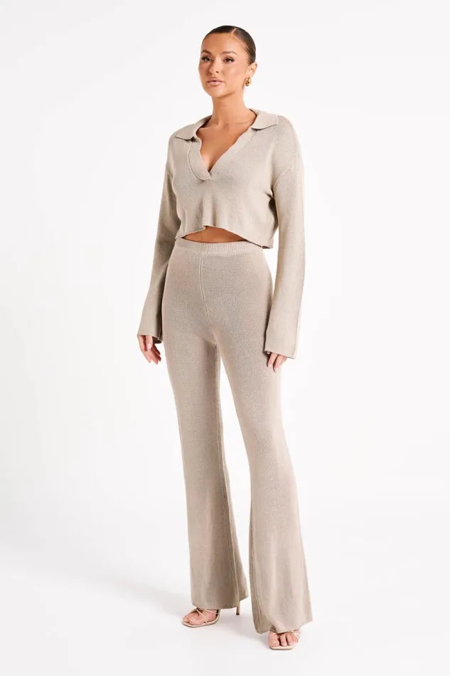Women Meshki Bottoms Carlota Knit Pants 8211 Taupe