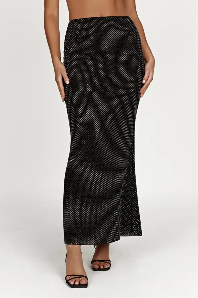 Women Meshki Bottoms Erika Diamante Maxi Skirt 8211 Black