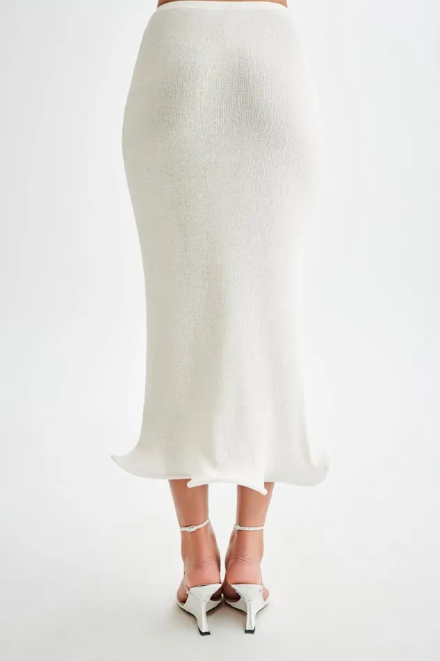 Women Meshki Bottoms Gigi Knit Midi Skirt 8211 Ivory
