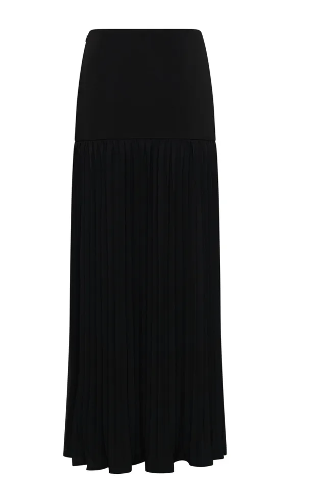 Women Meshki Bottoms Jillian Pleated Maxi Skirt 8211 Black