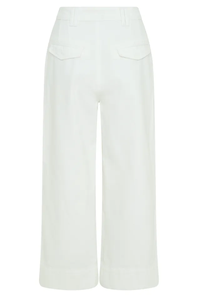 Women Meshki Bottoms Kaitlyn Cropped Wide Leg Jeans 8211 White