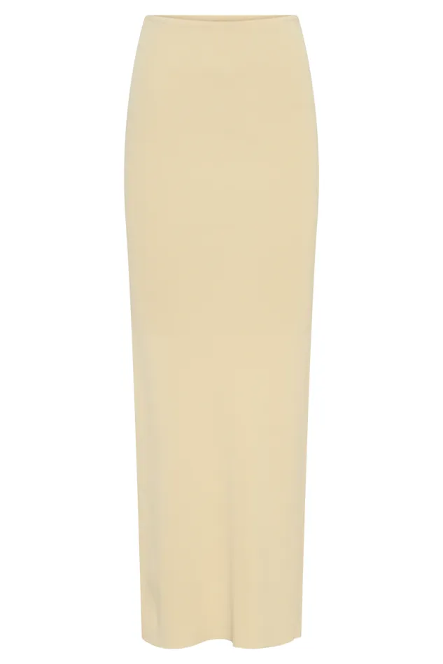 Women Meshki Bottoms Keaton Fishtail Knit Maxi Skirt 8211 Lemon