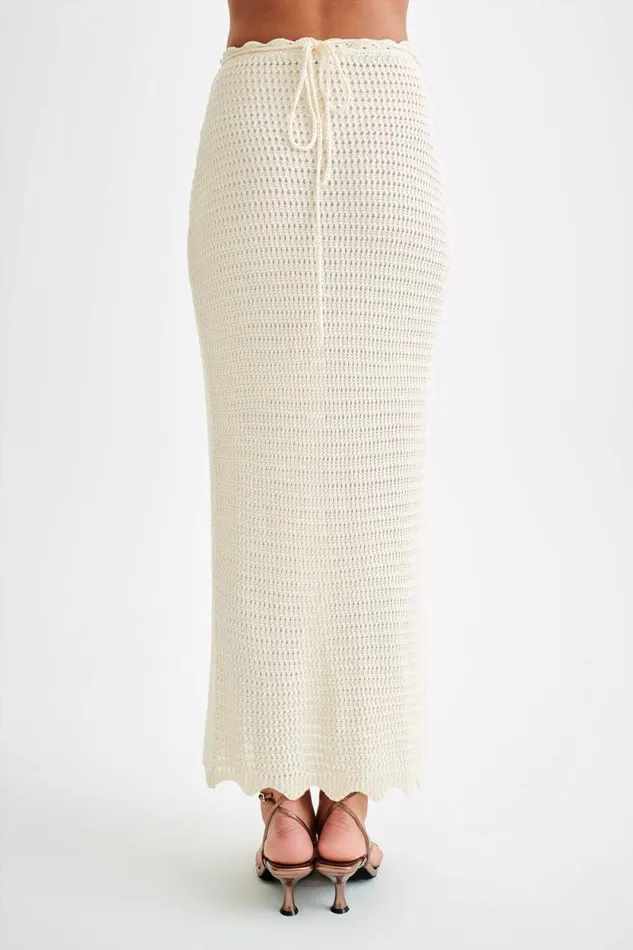 Women Meshki Bottoms Kira Knit Maxi Skirt 8211 Buttercream