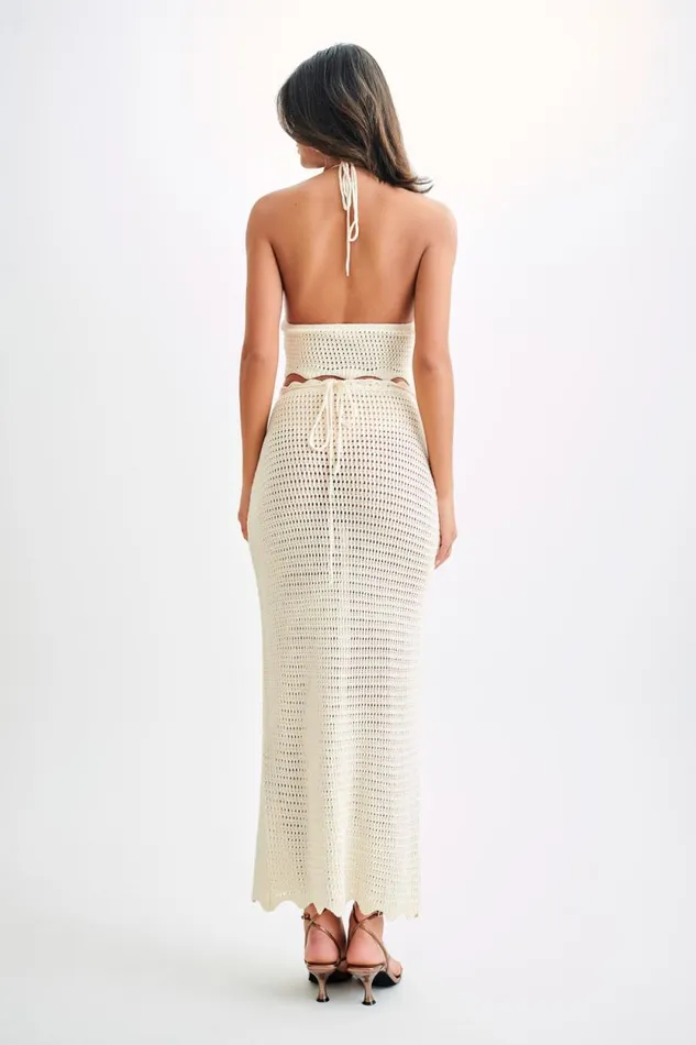 Women Meshki Bottoms Kira Knit Maxi Skirt 8211 Buttercream