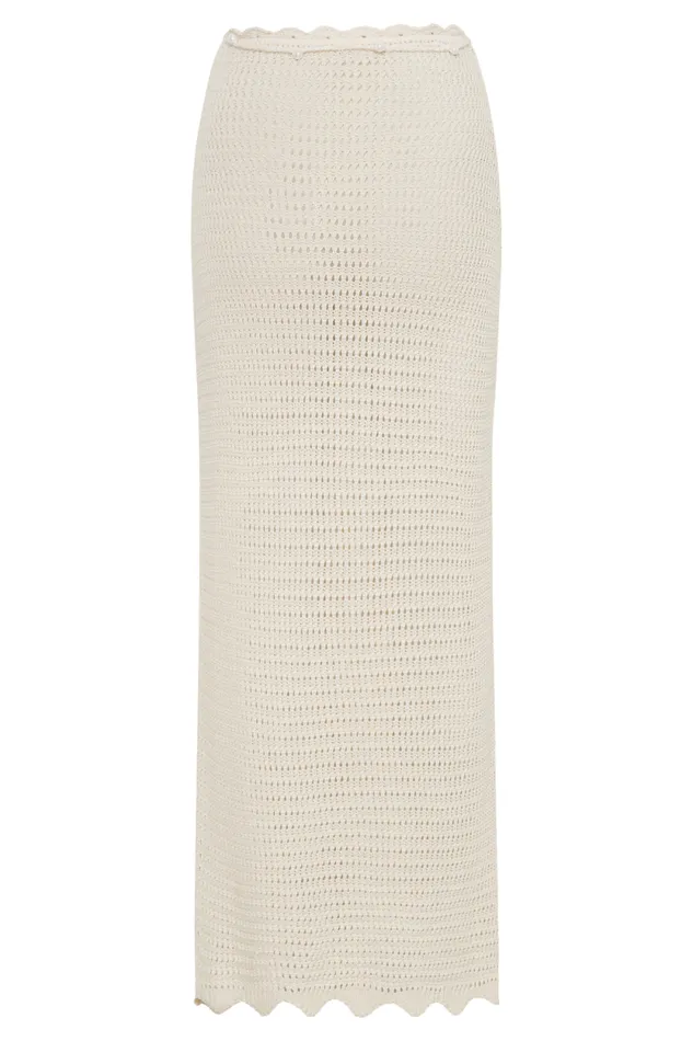 Women Meshki Bottoms Kira Knit Maxi Skirt 8211 Buttercream