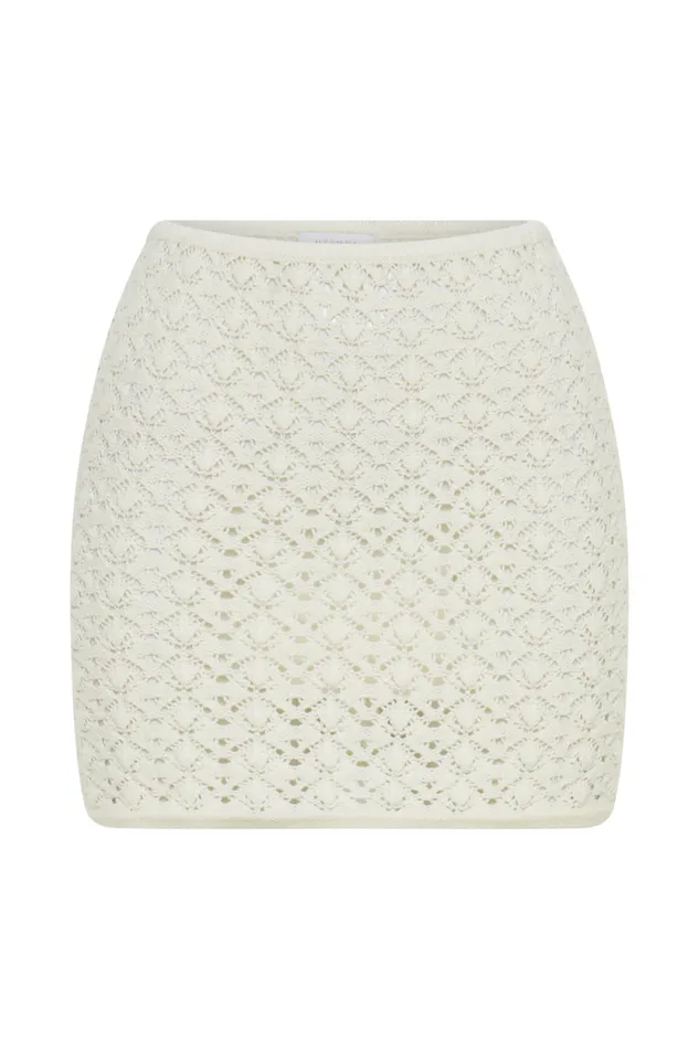 Women Meshki Bottoms Murphy ALine Knit Mini Skirt 8211 White