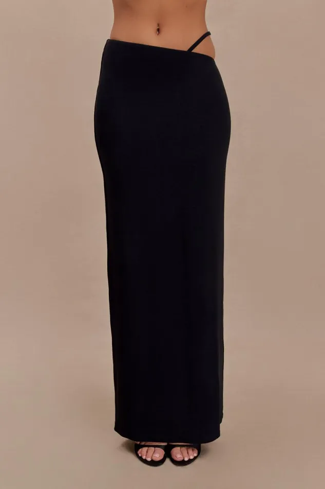 Women Meshki Bottoms Natalia Modal Buckle Maxi Skirt 8211 Black