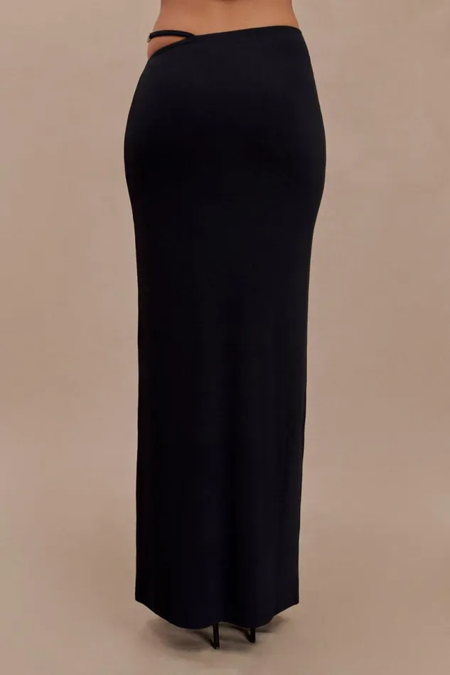 Women Meshki Bottoms Natalia Modal Buckle Maxi Skirt 8211 Black
