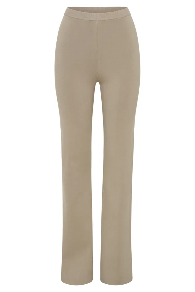 Women Meshki Bottoms Rosetta Flare Knit Pants 8211 Taupe