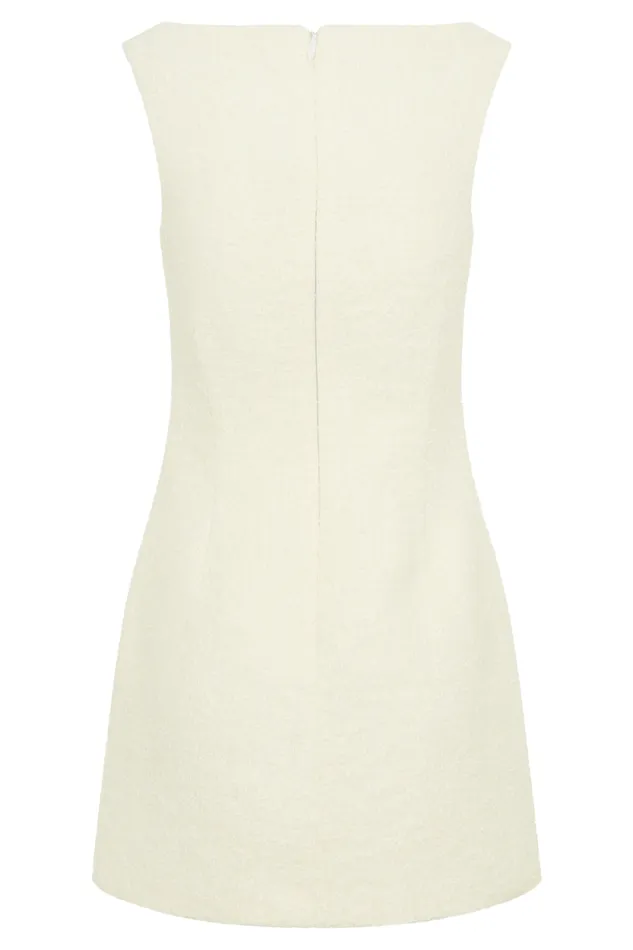 Women Meshki Dresses Angela Textured Boucle Mini Dress 8211 Ivory