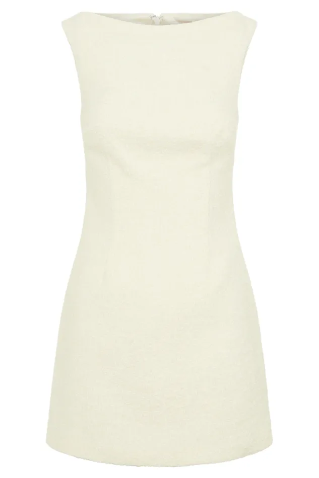 Women Meshki Dresses Angela Textured Boucle Mini Dress 8211 Ivory